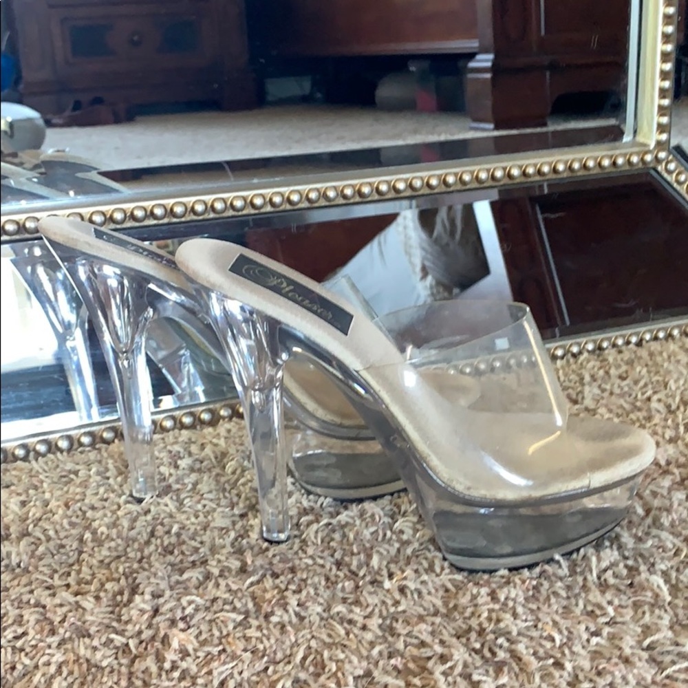 Clear platform high heels